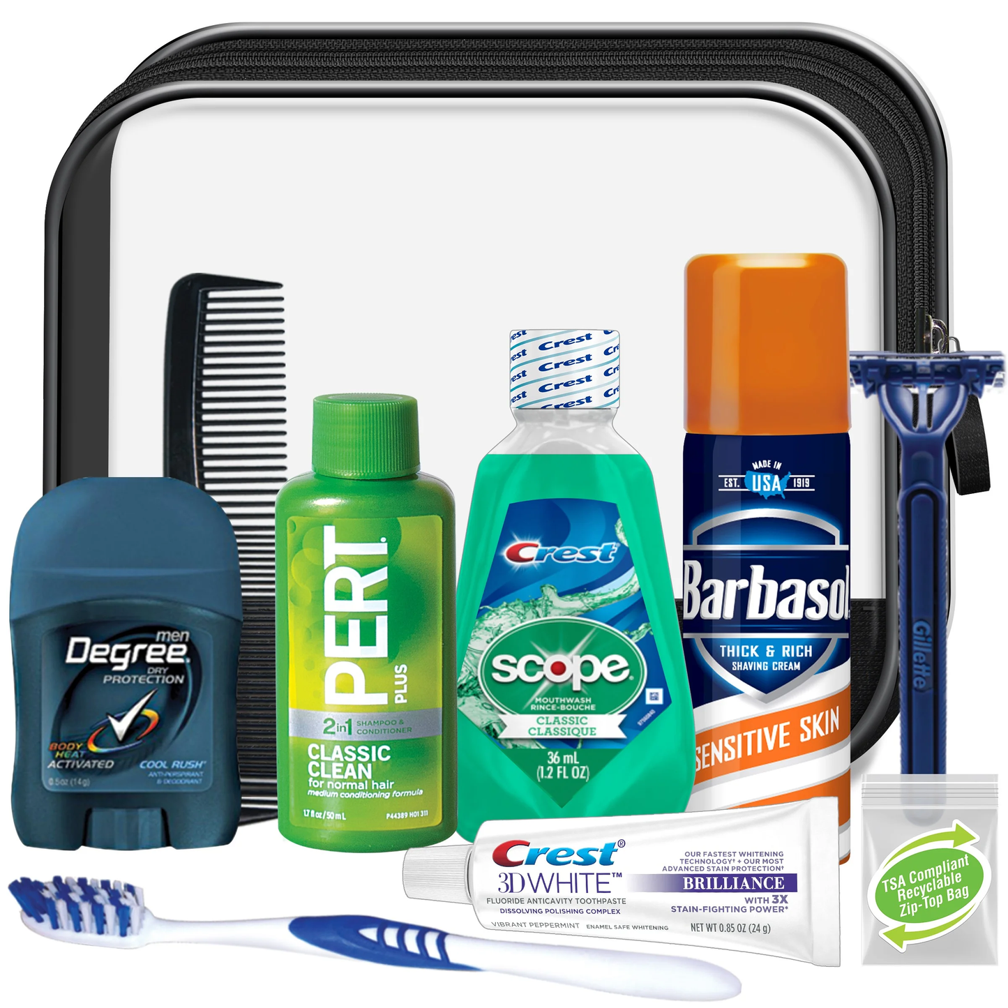 Men’s Get Away 10 PC Travel Kit Convenience Kits International