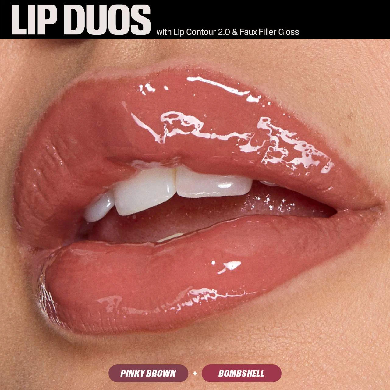 Pinky Brown Juicy Bombshell Lip Gloss + Liner Set HUDA BEAUTY