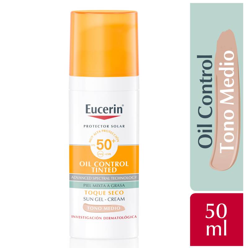 Oil Control SPF 50 Toque Seco Tono Medio Eucerin 50 ml EXP 01/27