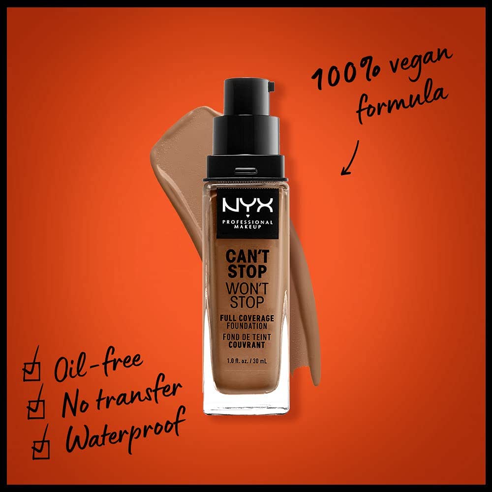 NYX Professional Makeup Can't Stop Won't Stop Full Coverage Foundation, Mahogany