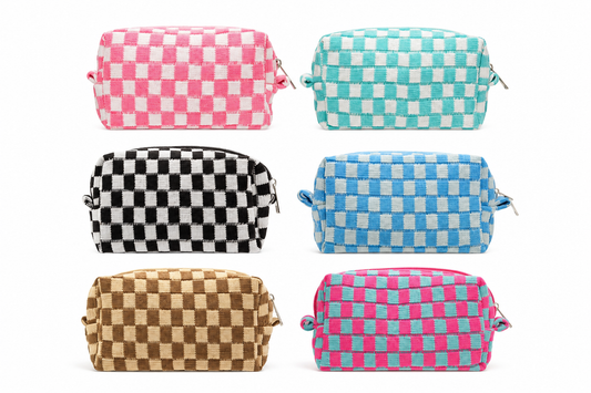 Cosmetiquera Bolsa de Viaje Checkered Makeup Bag