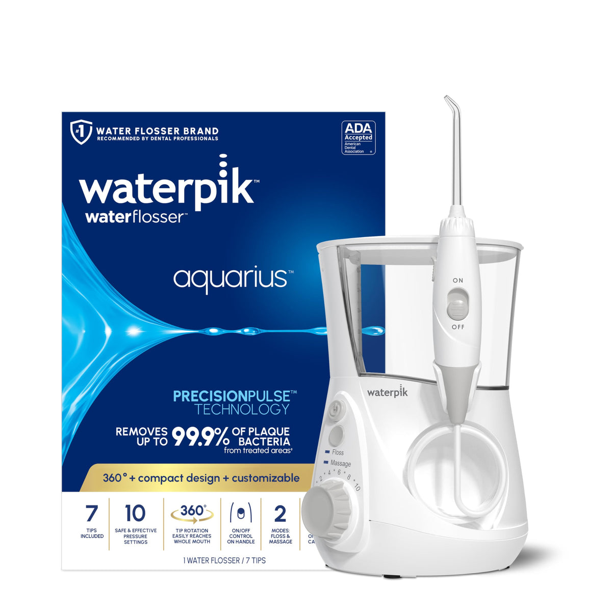 Aquarius Water Flosser Irrigador Bucal Waterpik WP-660 Blanco
