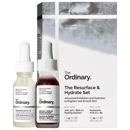 The Resurface & Hydrate Set with Hyaluronic Acid + AHA The Ordinary