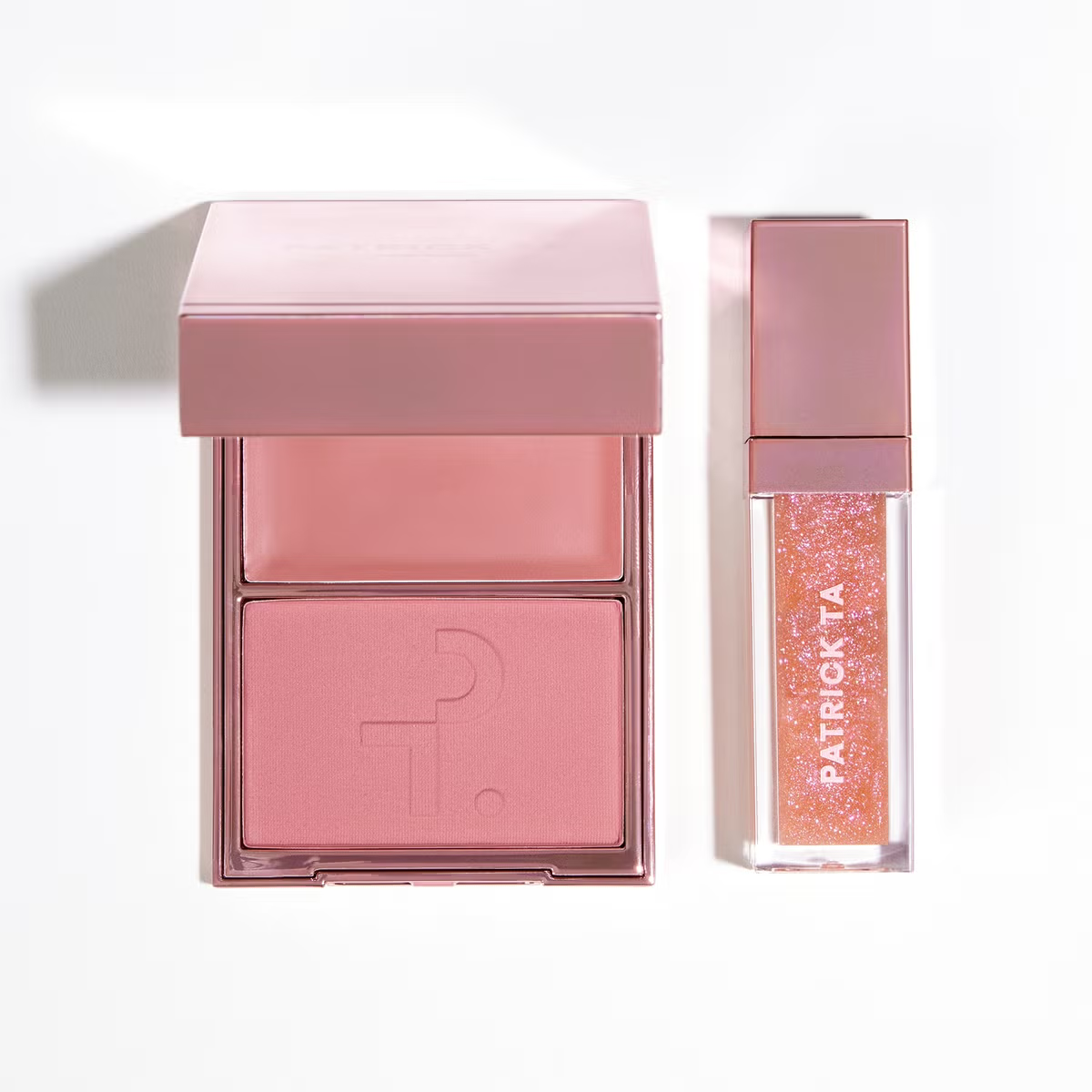 Ice Me Down Patrick's Glow and Gloss Set: Major Headlines Blush Duo and Lip Gloss Makeup Gift Set Patrick Ta