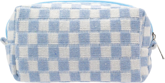 Checkered Make Up Bag Bolsa de Viaje [Azul]