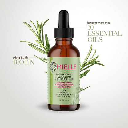 Rosemary Mint Scalp & Hair Strengthening Oil Mielle 2 oz