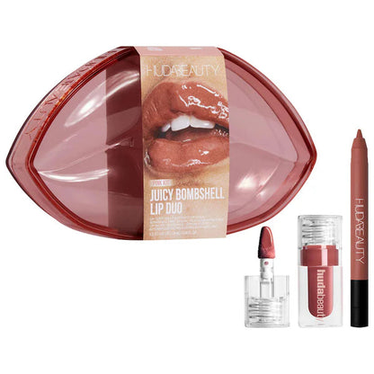 Pinky Brown Juicy Bombshell Lip Gloss + Liner Set HUDA BEAUTY