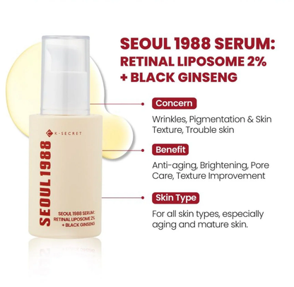 Retinal Liposome 2% + Black Ginseng Serum KSECRET SEOUL 1988 30 ml