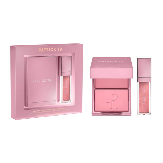 Ice Me Down Patrick's Glow and Gloss Set: Major Headlines Blush Duo and Lip Gloss Makeup Gift Set Patrick Ta