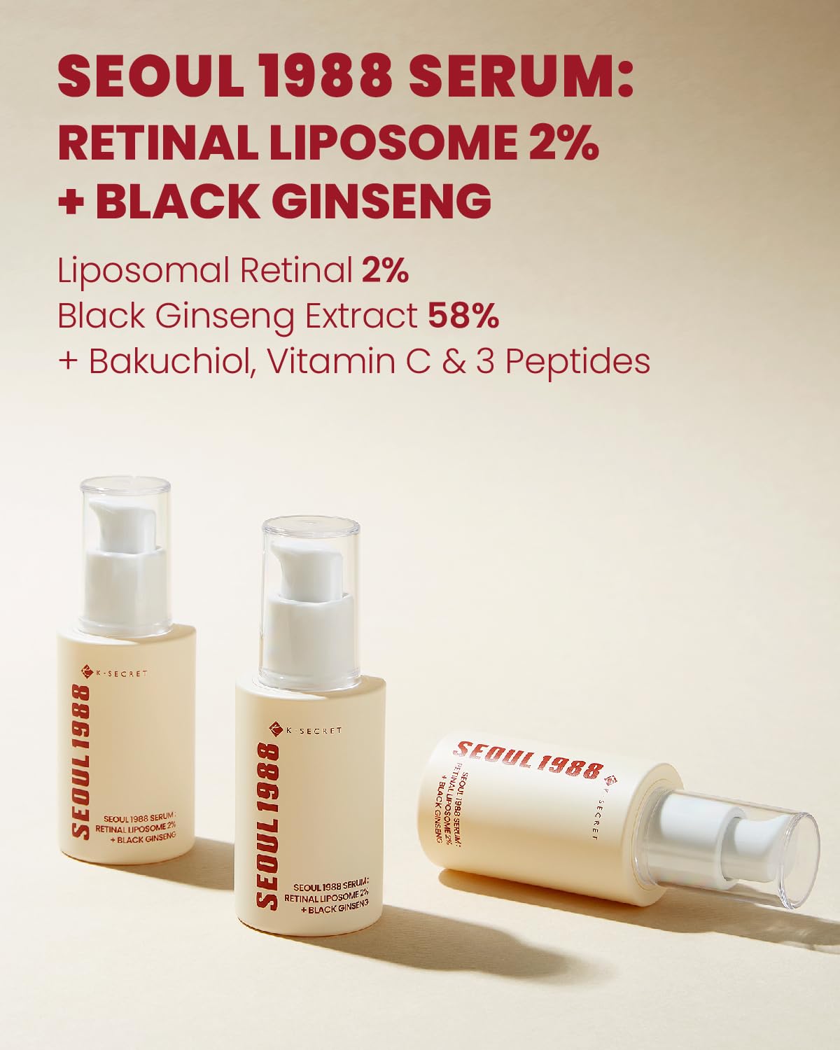 Retinal Liposome 2% + Black Ginseng Serum KSECRET SEOUL 1988 30 ml