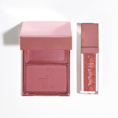 Warm Me Up Patrick's Glow and Gloss Set: Major Headlines Blush Duo and Lip Gloss Makeup Gift Set Patrick Ta