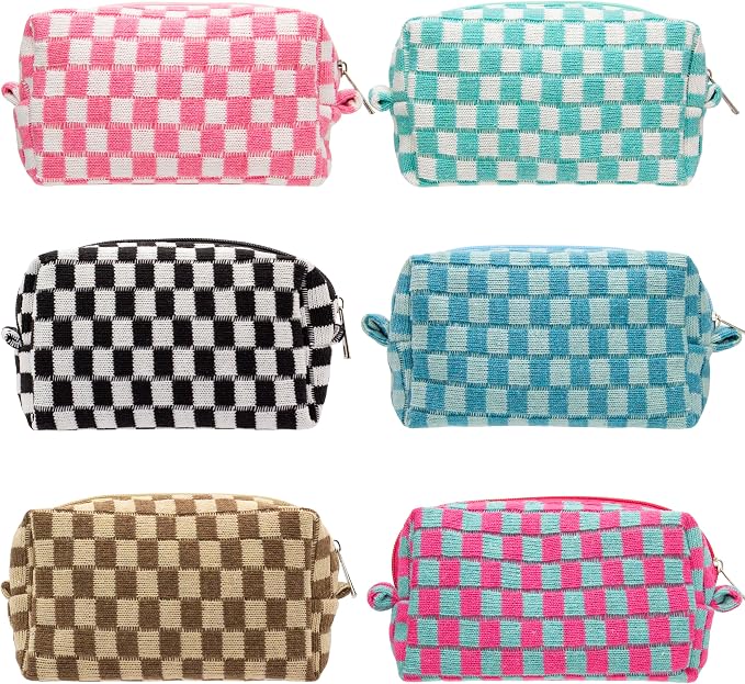 Cosmetiquera Bolsa de Viaje Checkered Makeup Bag