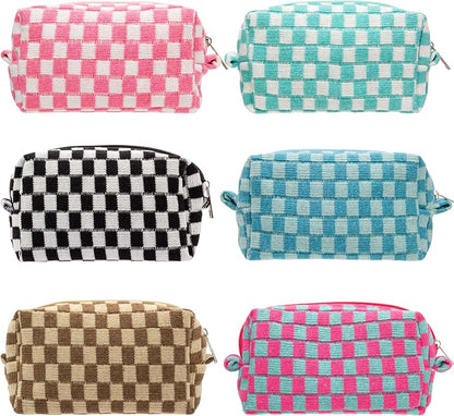 Cosmetiquera Bolsa de Viaje Checkered Makeup Bag
