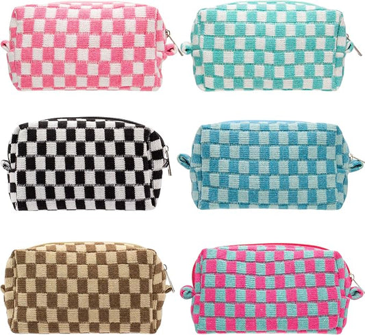 Cosmetiquera Bolsa de Viaje Checkered Makeup Bag
