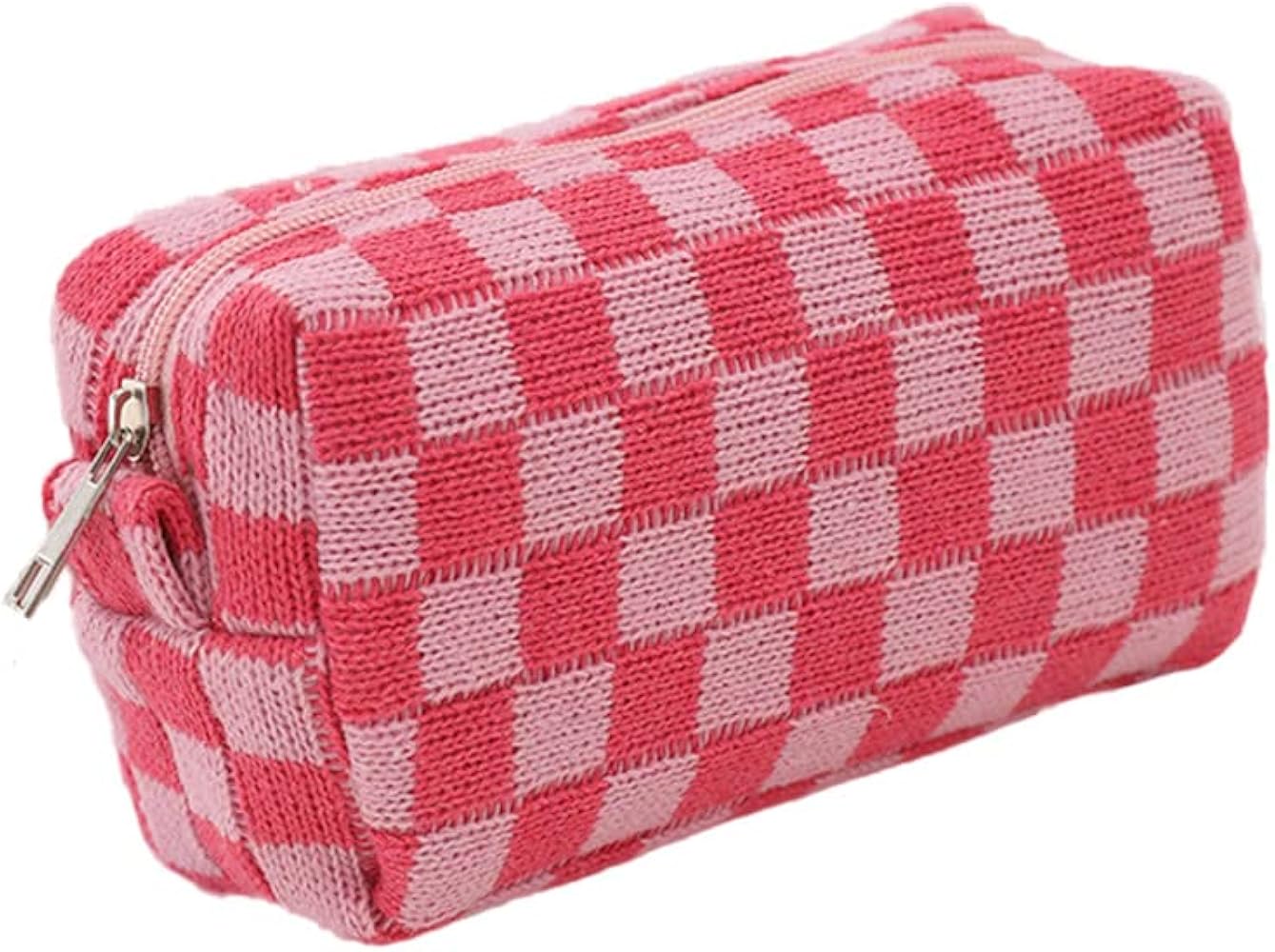 Checkered Make Up Bag Bolsa de Viaje [Rosada]