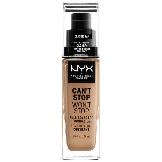 NYX Professional Makeup Can't Stop Won't Stop Full Coverage Foundation, Classic Tan