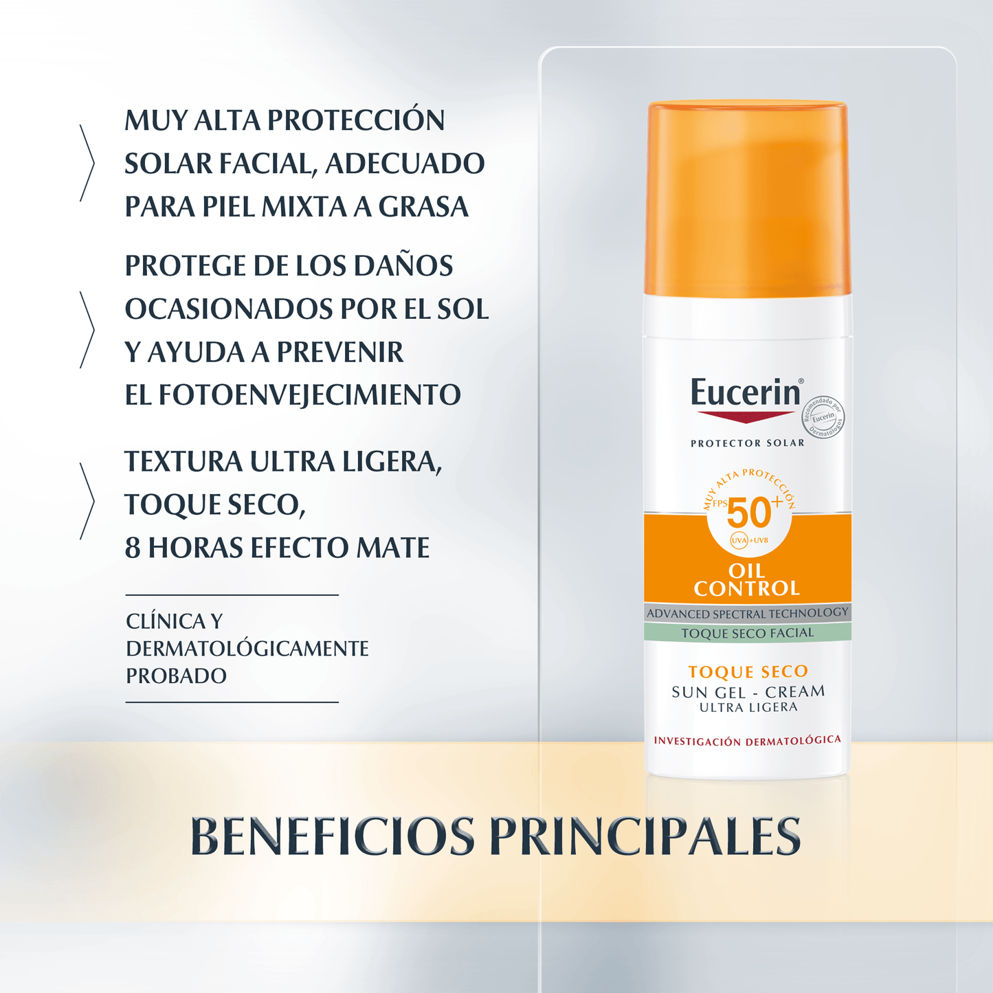 Oil Control SPF 50 Toque Seco Gel Crema Eucerin 50 ml